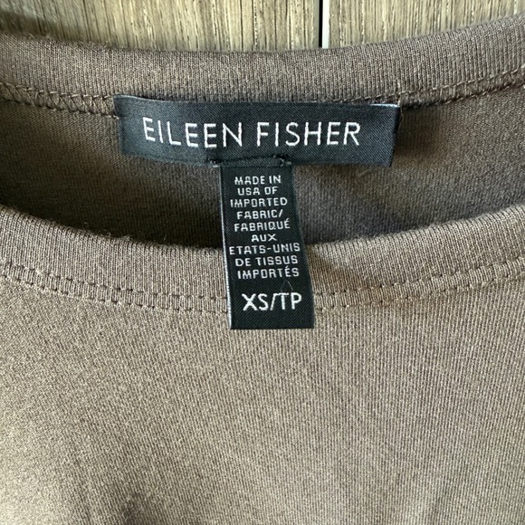 Eileen Fisher T-Shirt Dress Womens XS Taupe Minimalist Sustainable Relaxed - Picture 2 of 4